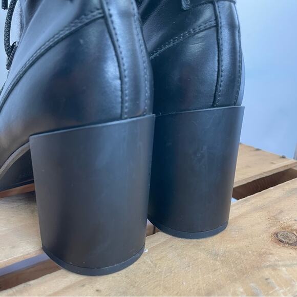 Napoleoni black leather heel lace up boots made in Italy size 41 - Picture 12 of 15